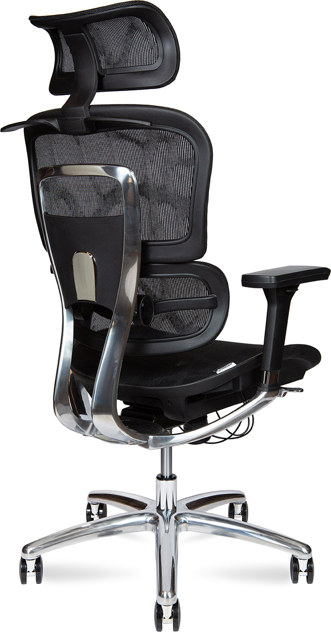 Кресло офисное эргономичное Kron aluminium black