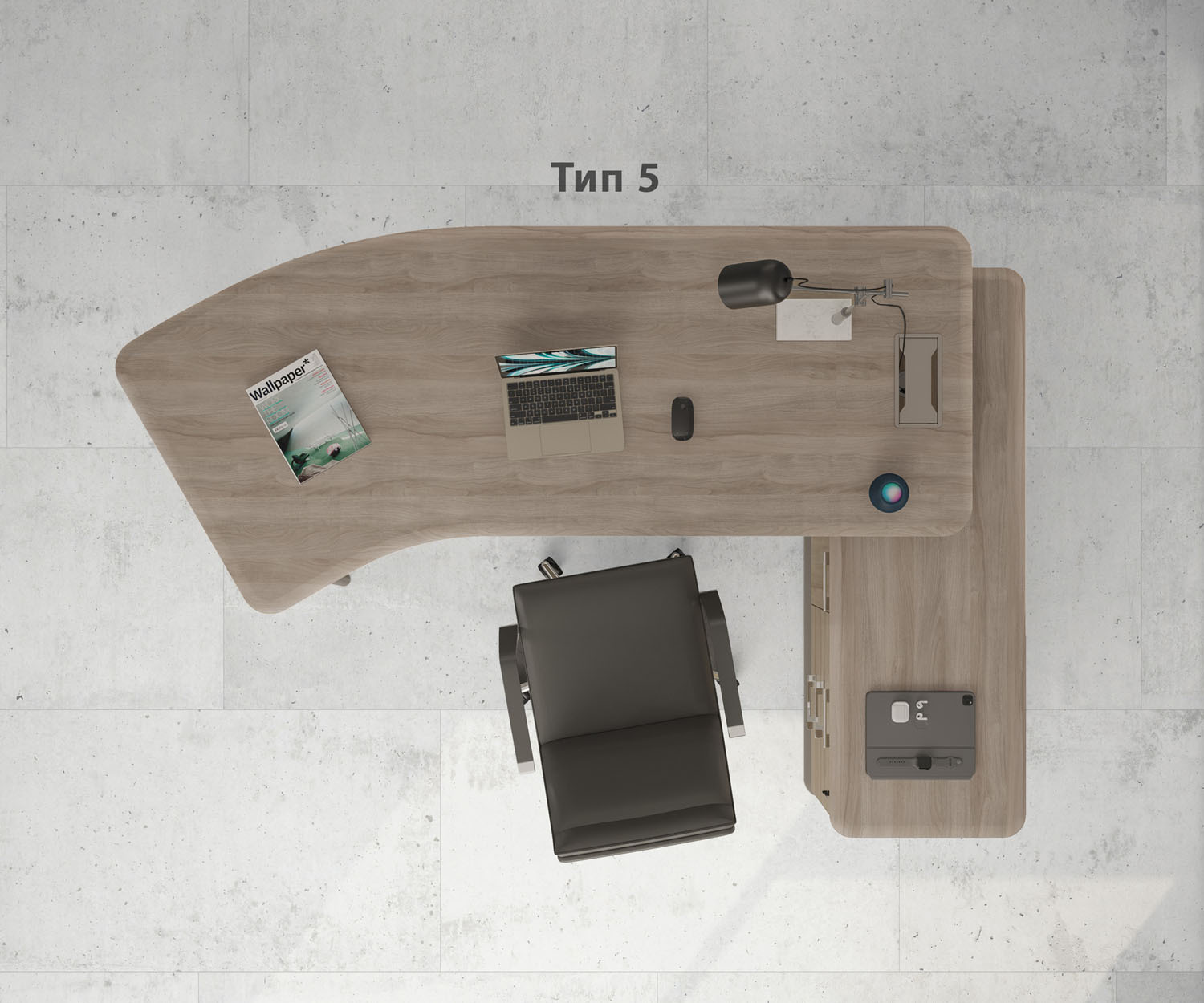 Стoл руководителя левый Time Wood ТМ В2 125