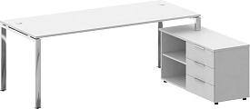 Стол руководителя правый Metal System Direct БГ.СРТ-6.8 Пр Белый Стол руководителя правый Metal System Direct БГ.СРТ-6.8 Пр Белый