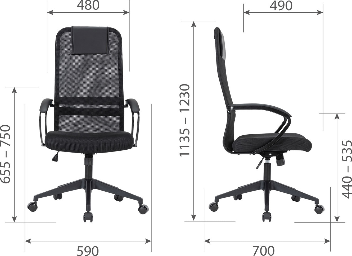 Кресло персонала Chairman CH612 black