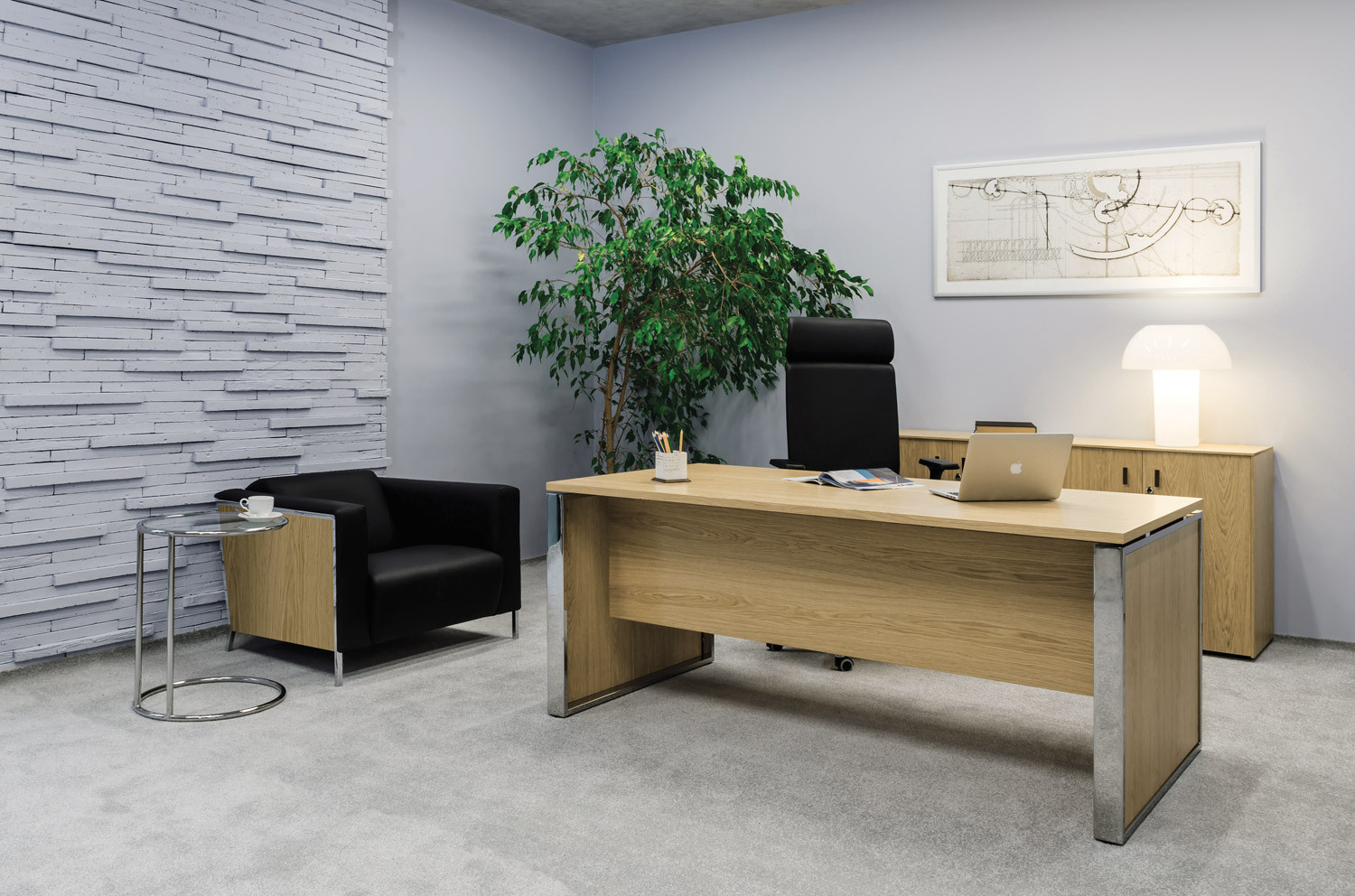 Кресло Vispo Wood кожа