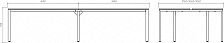 Стол рабочий BENCH 320x165 на 4 места 60x30_sale
