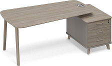 Стол руководителя на тумбе Time Wood ТМ В2 119