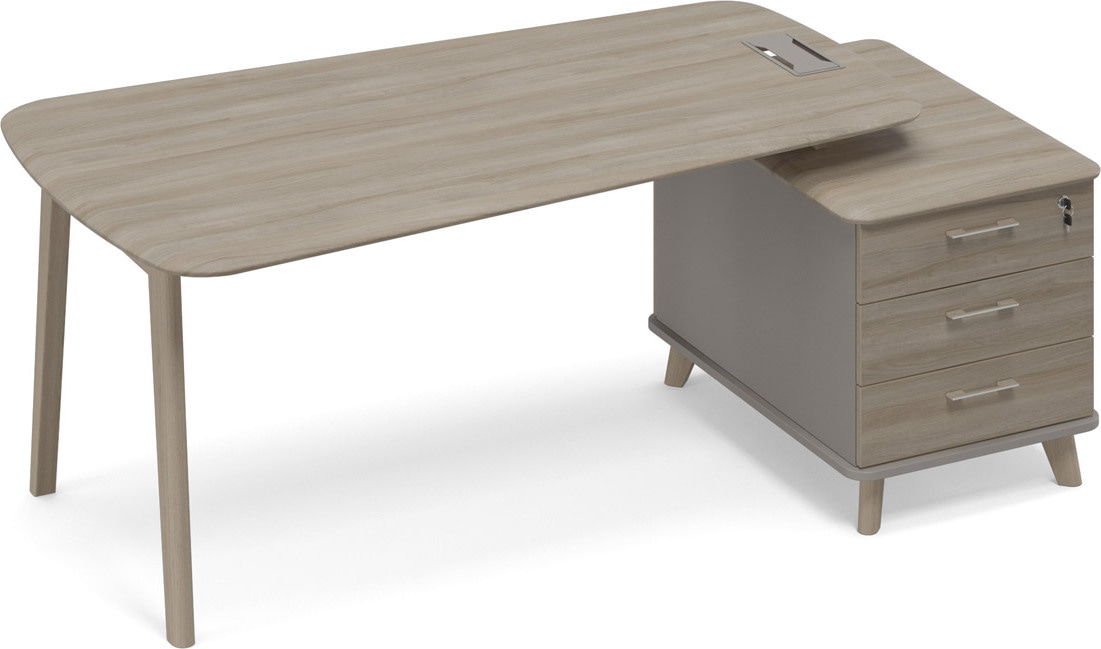 Стол руководителя на тумбе Time Wood ТМ В2 119