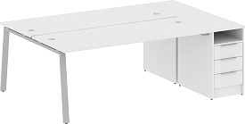 Рабочая станция с опорной тумбой БА.РС-СТП-2.5 Gray Белый Рабочая станция с опорной тумбой БА.РС-СТП-2.5 Gray Белый