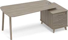 Стол руководителя на тумбе Time Wood ТМ В2 119