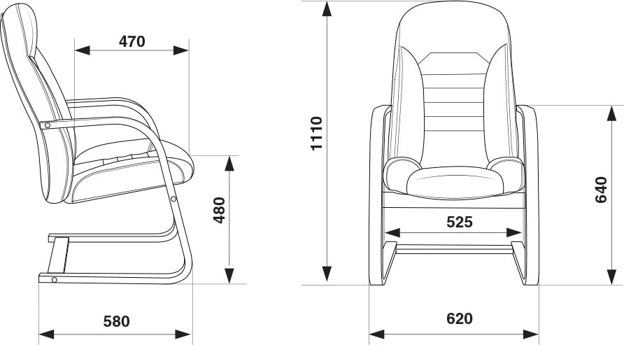 Кресло посетителя Бюрократ T-9923WALNUT-AV