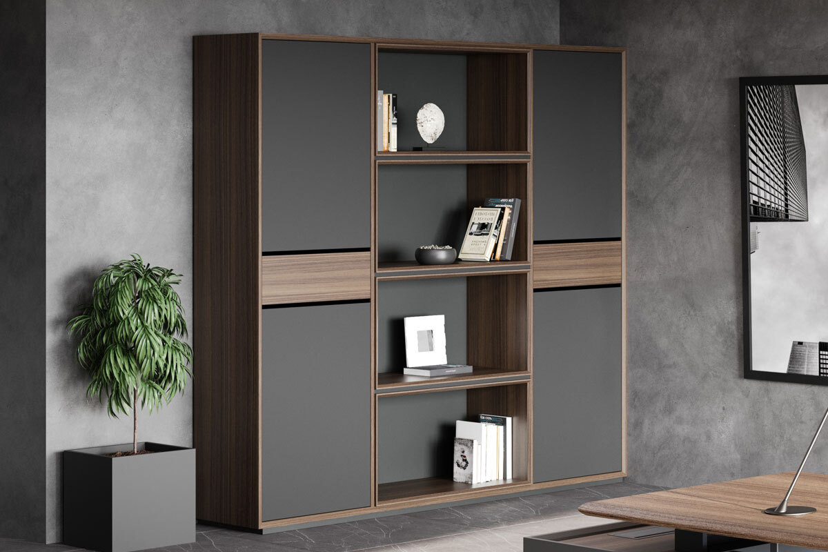 Шкаф высокий 3х-секционный Quartz QZ.0303.BW.GF