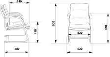 Кресло посетителя Бюрократ T-9927WALNUT-AV