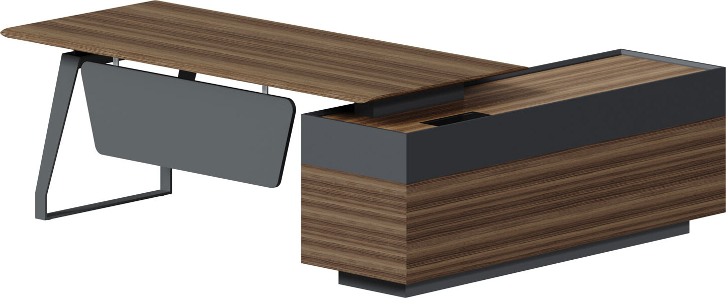 Стол руководителя Quartz QZ.0101.BW.GF + QZ.0201.BW.GF.L