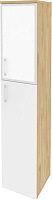 Шкаф высокий узкий правый Onix O.SU-1.7R(R) white Тиквуд светлый/Белый Шкаф высокий узкий правый Onix O.SU-1.7R(R) white Тиквуд светлый/Белый