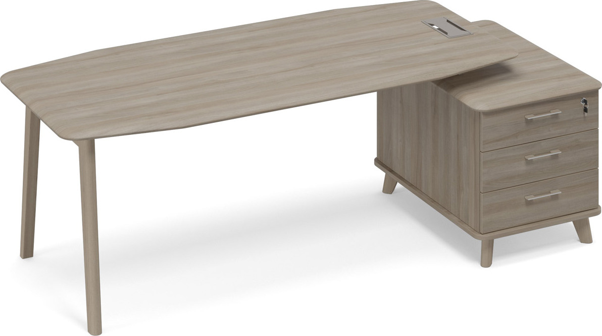 Стол руководителя на тумбе Time Wood ТМ В2 114
