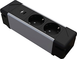 Блок электрификации Under Desk 2P+2USB A+C Черный