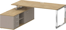 Стол руководителя Shift SK.SRG-200 (L) Тиквуд светлый/Капучино