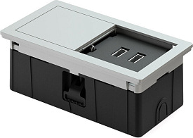 Зарядка Versa Mono 2USB Алюминий матовый