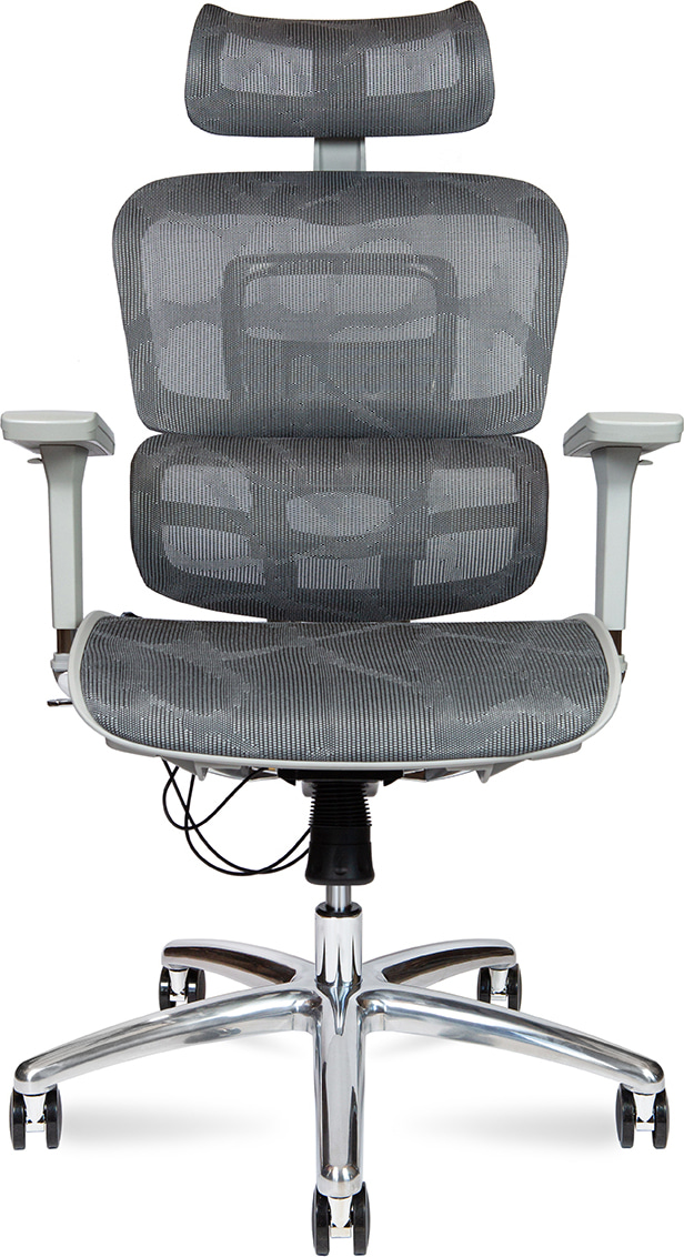 Кресло офисное эргономичное Kron aluminium grey