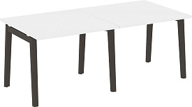 Стол переговорный Onix Wood OW.PRG-2.1 Белый бриллиант/Дуб темный