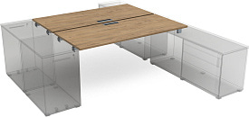 Стол бенч на 2 рабочих места крепление к тумбам Gloss СБДТ.974 Teakwood Стол бенч на 2 рабочих места крепление к тумбам Gloss СБДТ.974 Teakwood
