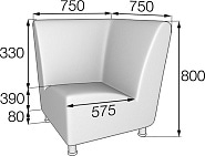 Секция угловая 90° Микс экокожа