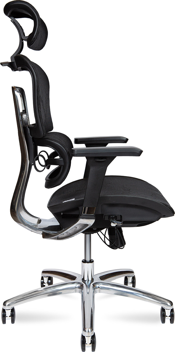 Кресло офисное эргономичное Kron aluminium black