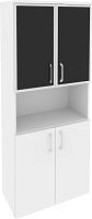 Шкаф высокий широкий Onix O.ST-1.4R black Белый бриллиант Шкаф высокий широкий Onix O.ST-1.4R black Белый бриллиант