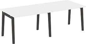 Стол переговорный Onix Wood OW.PRG-2.2 Белый бриллиант/Дуб темный