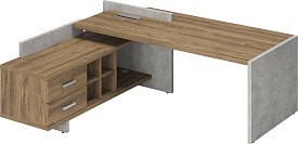 Стол руководителя Wood&Stone СФ-531201 левый Дуб Чарльстон/Бетон Чикаго Стол руководителя Wood&Stone СФ-531201 левый Дуб Чарльстон/Бетон Чикаго