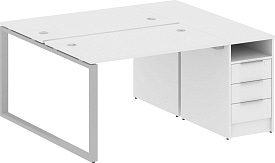 Рабочая станция с опорной тумбой БО.РС-СТП-2.2 Gray Белый Рабочая станция с опорной тумбой БО.РС-СТП-2.2 Gray Белый