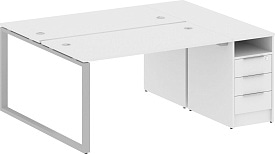 Рабочая станция с опорной тумбой БО.РС-СТП-2.3 Gray Белый Рабочая станция с опорной тумбой БО.РС-СТП-2.3 Gray Белый