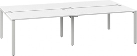 Стол рабочий BENCH 240x145 на 4 места П-образные опоры сечение 60x30_sale Белый Стол рабочий BENCH 240x145 на 4 места П-образные опоры сечение 60x30_sale Белый