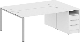 Рабочая станция с опорной тумбой БП.РС-СТП-2.4 Gray Белый Рабочая станция с опорной тумбой БП.РС-СТП-2.4 Gray Белый