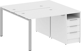 Рабочая станция с опорной тумбой БП.РС-СТП-2.1 Gray Белый Рабочая станция с опорной тумбой БП.РС-СТП-2.1 Gray Белый