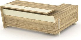 Стол руководителя Corner COR.SRT-18(L) Гикори песочный/Ваниль Стол руководителя Corner COR.SRT-18(L) Гикори песочный/Ваниль