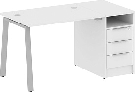 Рабочая станция с опорной тумбой БА.РС-СТП-1.1 Gray Белый Рабочая станция с опорной тумбой БА.РС-СТП-1.1 Gray Белый