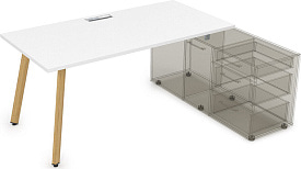 Стол с тумбой опорной Arredo 10СТО.079 Белый премиум/Iron wood Стол с тумбой опорной Arredo 10СТО.079 Белый премиум/Iron wood