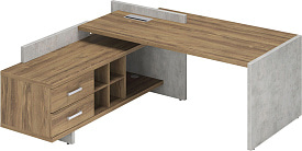 Стол руководителя Wood&Stone СФ-531221 левый Дуб Чарльстон/Бетон Чикаго Стол руководителя Wood&Stone СФ-531221 левый Дуб Чарльстон/Бетон Чикаго