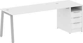 Рабочая станция с опорной тумбой БА.РС-СТП-1.5 Gray Белый Рабочая станция с опорной тумбой БА.РС-СТП-1.5 Gray Белый