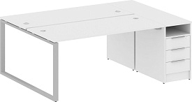 Рабочая станция с опорной тумбой БО.РС-СТП-2.4 Gray Белый Рабочая станция с опорной тумбой БО.РС-СТП-2.4 Gray Белый