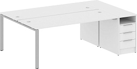 Рабочая станция с опорной тумбой БП.РС-СТП-2.5 Gray Белый Рабочая станция с опорной тумбой БП.РС-СТП-2.5 Gray Белый