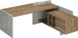 Стол руководителя Wood&Stone СФ-531202 правый Дуб Чарльстон/Бетон Чикаго Стол руководителя Wood&Stone СФ-531202 правый Дуб Чарльстон/Бетон Чикаго