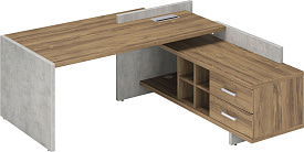 Стол руководителя Wood&Stone СФ-531212 правый Дуб Чарльстон/Бетон Чикаго Стол руководителя Wood&Stone СФ-531212 правый Дуб Чарльстон/Бетон Чикаго